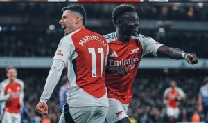 塔帅上任后阿森纳仅3人英超20+球20+助：厄德高、萨卡、马丁内利